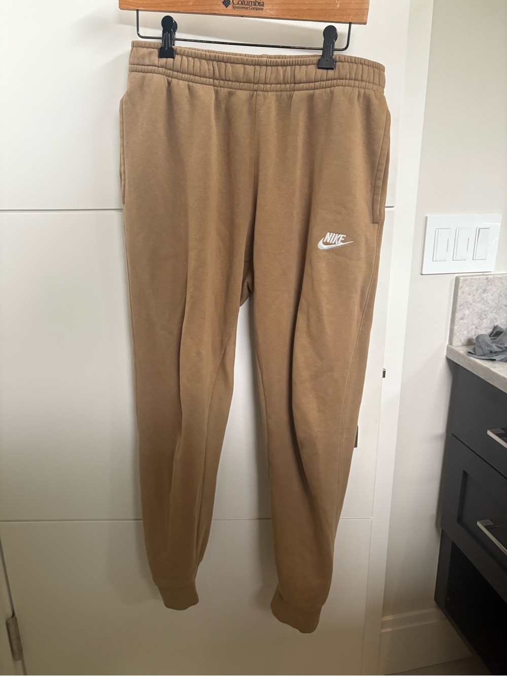 Nike Brown/Tan Fleece Joggers with White Swoosh Tag